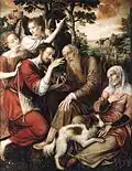 The healing of Tobit, Jan Matsys, 1550