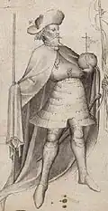 Anonymous drawing of John VIII during his visit in Buda, 1424
