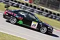 Hughes driving the Kartworld-run MG ZS at the Brands Hatch round of the 2006 British Touring Car Championship.