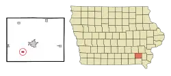 Location of Libertyville, Iowa