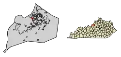 Location of Brownsboro Village in Jefferson County, Kentucky
