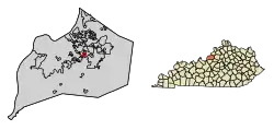 Location of Cambridge in Jefferson County, Kentucky