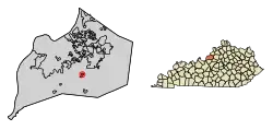 Location of Hollow Creek in Jefferson County, Kentucky