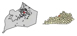 Location of Norwood in Jefferson County, Kentucky