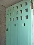 Art Nouveau design to doorway.