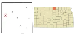 Location within Jewell County and Kansas
