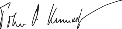 Cursive signature in ink