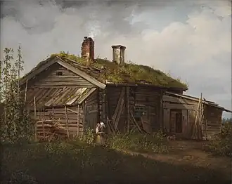 Woman and Child, Outside a Cottage (1838)