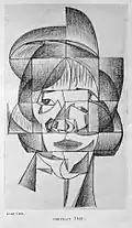 Juan Gris, 1912, Portrait (Etude pour le Portrait de Germaine Raynal), pencil and charcoal on paper, 36 x 26.5&nbsp;cm, private collection