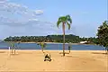 City beach on the reservoir in Itaí