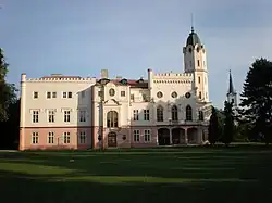 Castle and church in the village