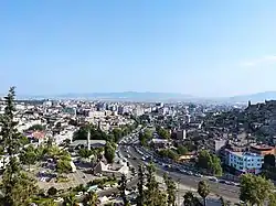 A view of the city center in 2023