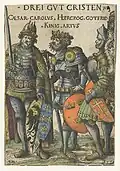 The Three Christian Worthies: Charlemagne, King Arthur and Godfrey of Bouillon, by Hans Burgkmair, 1516–19