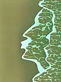 illustration De Kust (Dutch for The Coast and a word play on the word kust which can mean both coast and kiss) (2006)