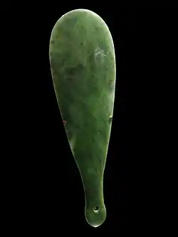 Patu pounamu made from greenstone