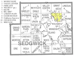 Location within Sedgwick County