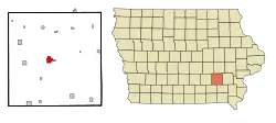 Location of Sigourney, Iowa