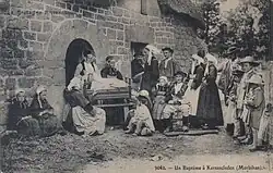 Baptism scene (postcard A.Waron)