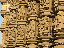Various sculptures depicting Nandi and Shiva