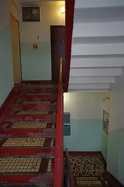 Staircase of K-7 with tiled finish