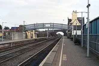 Kildare railway station on the Dublin to Cork mainline looking towards Dublin.22 March 2006