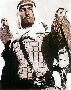 Image 10King Abdullah practicing falconry, a traditional pursuit in Saudi Arabia (from Culture of Saudi Arabia)
