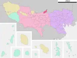 Location of Kiyose in Tokyo Metropolis