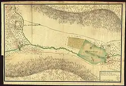 Lake Itzelberg in the lake atlas of J. A. Riediger 1737-38