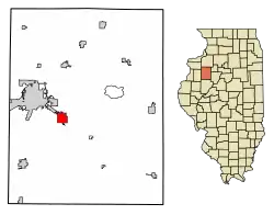Location of Knoxville in Knox County, Illinois.