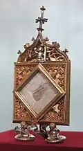 German Late Gothic pax with a relic under glass or crystal, c. 1500