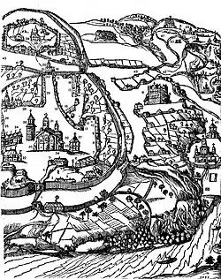 A map of the monastery overlooking Kyiv