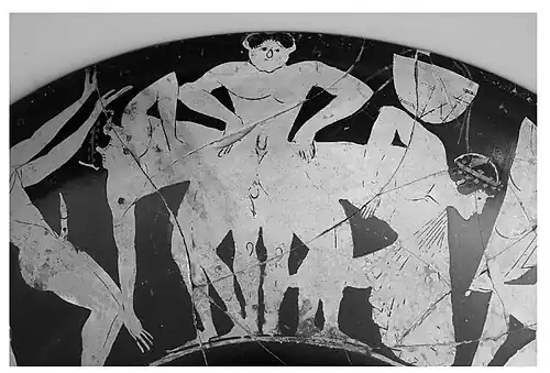 Three young men in an unusual position