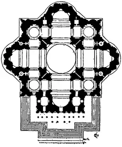 Plan 3. This plan shows a return to the form of plan 1 but with all the various parts made bolder.