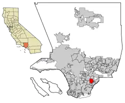 Location of Norwalk in Los Angeles County, California