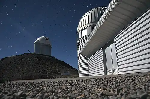Euler Telescope and the ESO 3.6&nbsp;m Telescope (background).