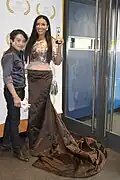 Fashion designer La Hong Nhut and director Rima Irani at the VIFF 2017