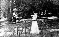 Ladies in the grounds of Mount Victoria Manor in 1904.