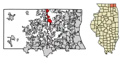 Location of Fox Lake in Lake County, Illinois.