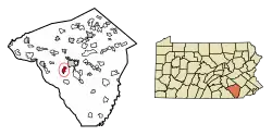 Location of Millersville in Lancaster County, Pennsylvania