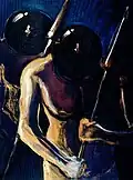 Mary's Lancers (guardians series), 50 × 70&nbsp;cm, acrylic on canvas