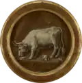 Ox, with reference to La Fontaine's version of Aesop's fable The Frog and the Ox[9]
