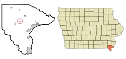 Location of Franklin, Iowa