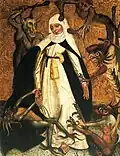 St Catherine and the Demons by an unknown artist, c. 1500, tempera on panel. National Museum, Warsaw.