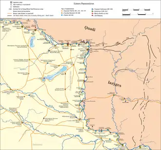 Pannonia with Constantine I "limes" in 330 AD