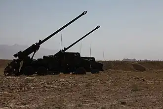CAESAR gun line in Afghanistan, August 2009