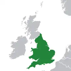 Location of&nbsp;the Kingdom, 1558–1707&nbsp;(green)