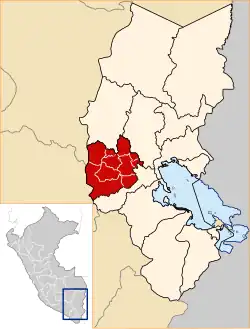 Location of Lampa in the Puno Region