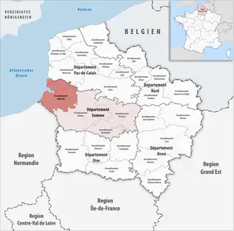 Location within the region Hauts-de-France
