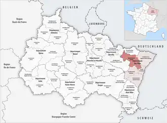 Location within the region Grand Est
