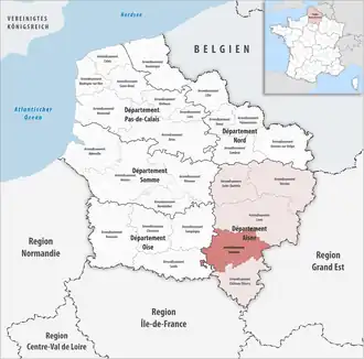 Location within the region Hauts-de-France